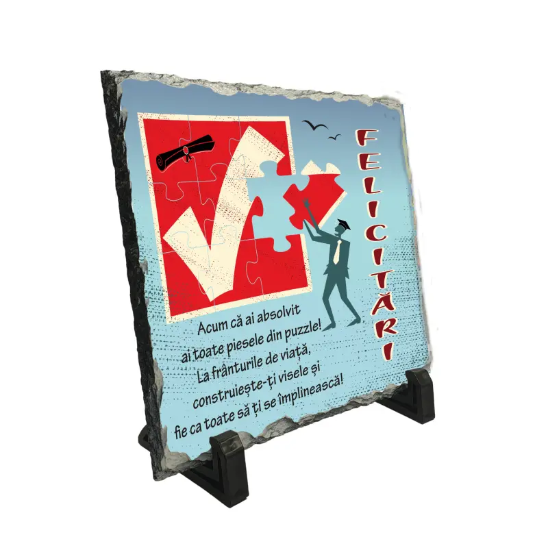 Felicitari, piatra ardezie personalizata, cu mesaj model, pa120